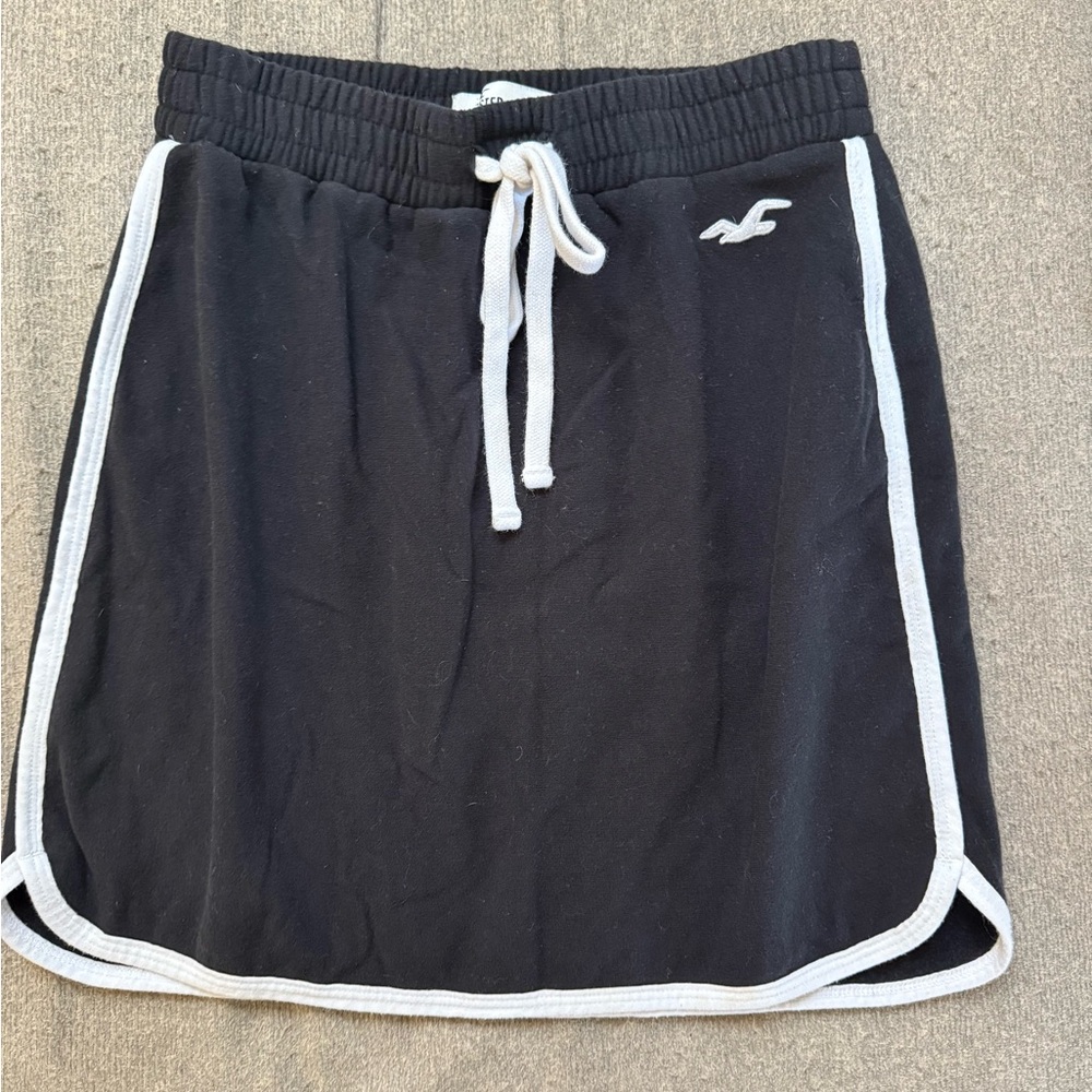 Hollister Black Mini Skirt with White Accents